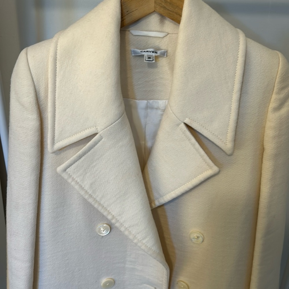 Carven ivory wool peacoat